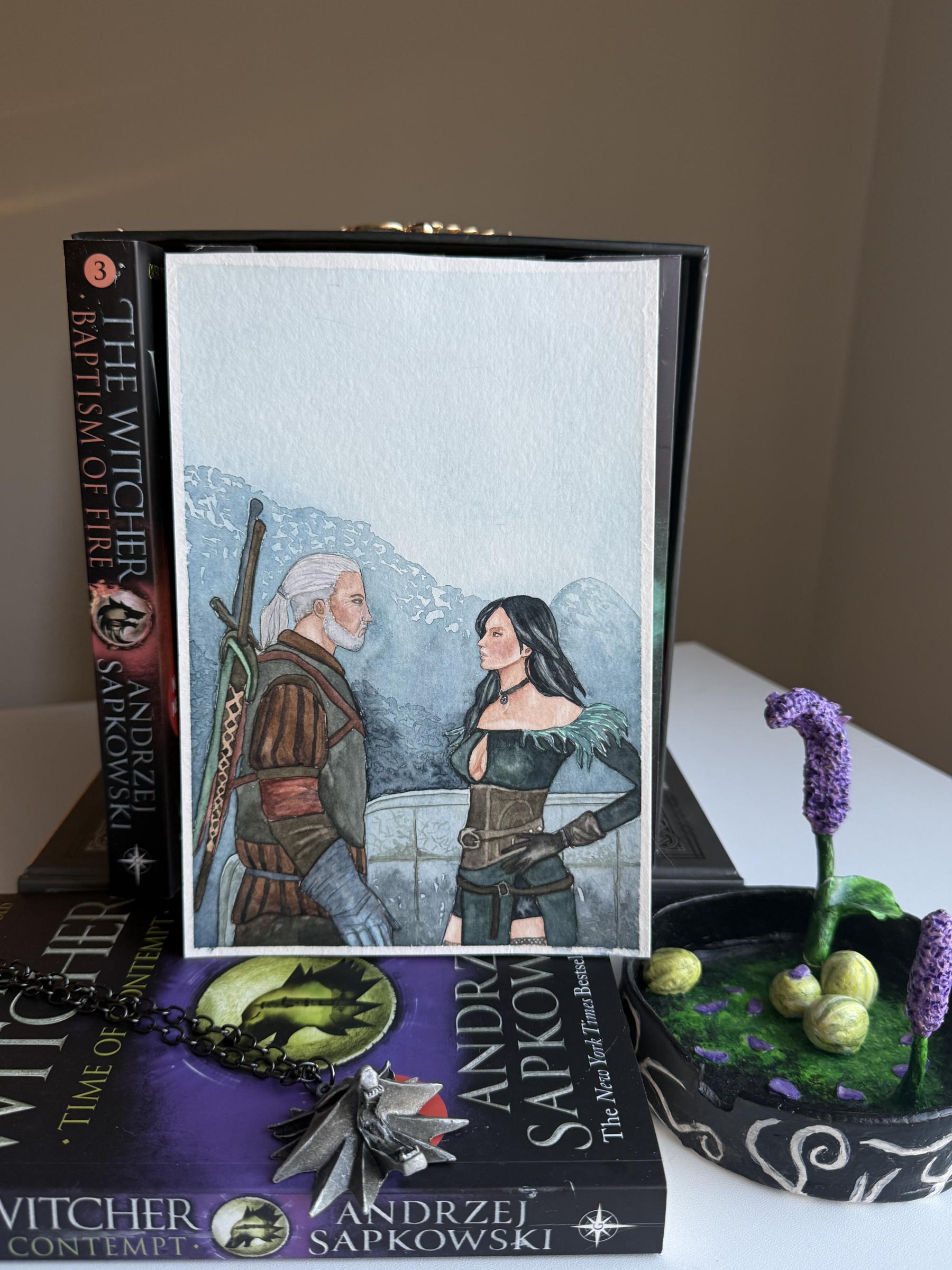 Yennefer & Geralt Watercolor Painting