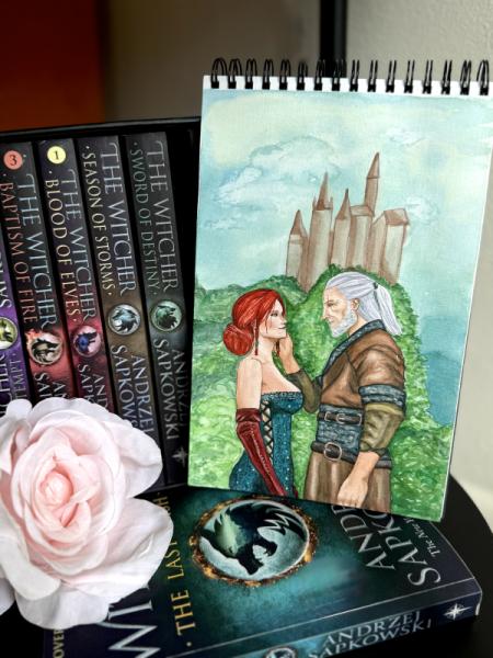 Triss & Geralt Watercolor Painting