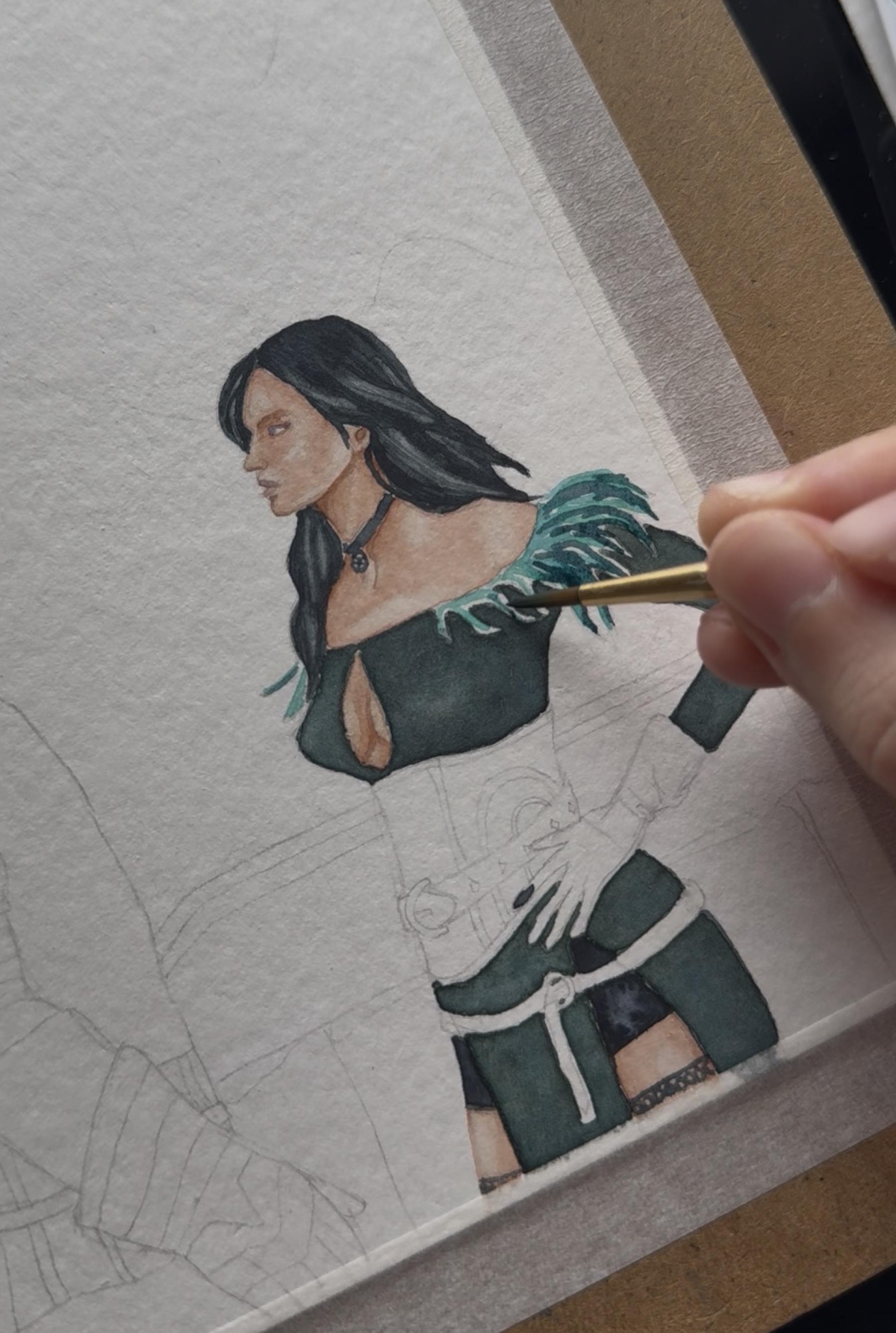 Yennefer & Geralt Watercolor Painting
